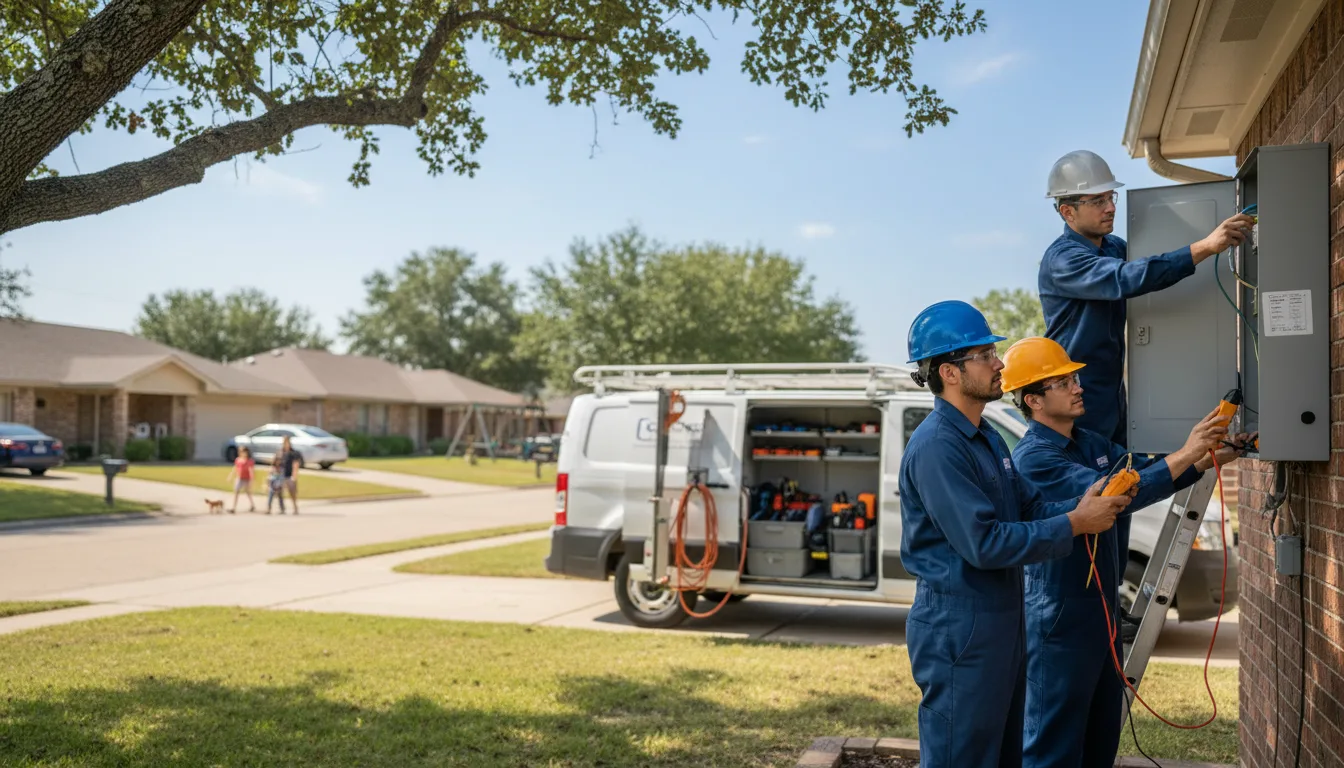 Certified electrician providing emergency electrical services in Shiner, TX